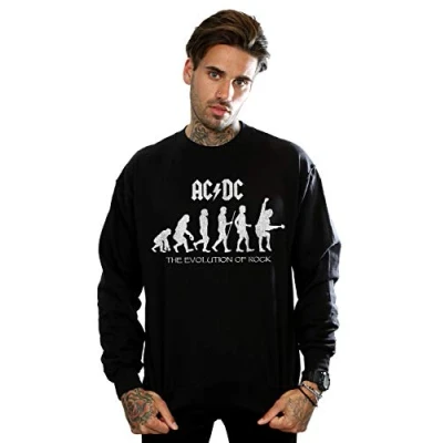 Image of ACDC Men&#039;s Evolution of Rock Sweatshirt Black Large