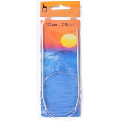 Image of Pony Circular Fixed Classic Knitting Pins, Aluminium, Multi Colour, 100 cm x 2.75 mm