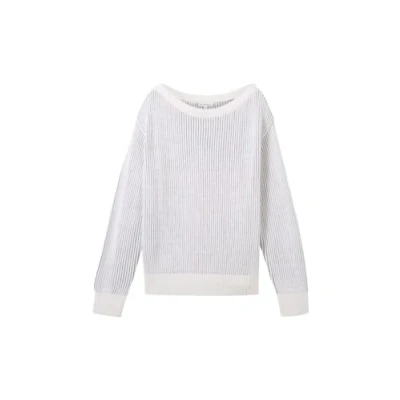 Image of TOM TAILOR Women&#039;s 1039995 Sweater, 35158 Offwhite Grey Structure, XXXL