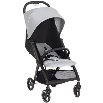 Image of AIYAPLAY Baby Pushchair, Foldable Toddler Stroller with Adjustable Backrest &amp; Footrest, Canopy, Storage Basket, Compact One Hand Buggy, from Birth to 3 Years (15kg), Light Grey