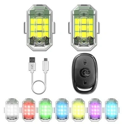 Image of Craznick 2 Pack Drone Strobe Light with Remote Control for DJI NEO/Mini 4K/AVATA 2/Mini 4 Pro/Mini 3 SE/Air 3/Air 3S/Mavic Pro Night Flight FAA Anti Collision Rechargable Led