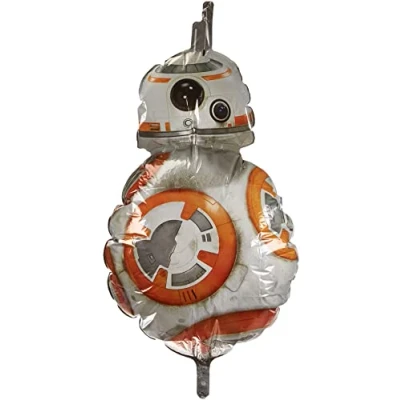 Image of Amscan Anagram 3162101 Star Wars Force Awakens BB8 Foil SuperShape Balloon 38 Inch, White
