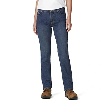 Image of Dickies Womens FD146 Denim Straight Jeans, 10, Stonewashed Indigo Blue
