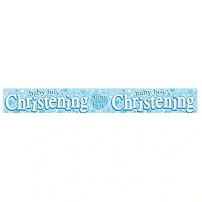 Image of HAPPY CHRISTENING BANNER BLUE BOY