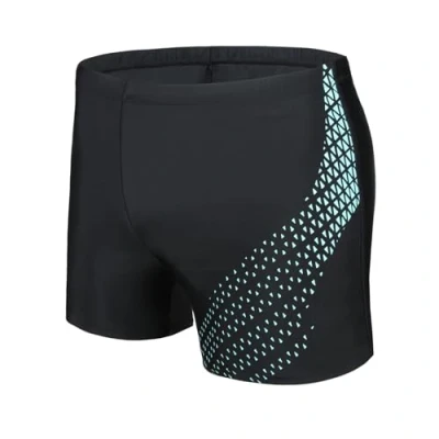 Image of AMZSPORT Swimming Trunks Men, Quick Dry Swim Shorts Beach Board Swimwear, Black S