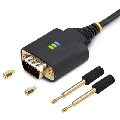 Image of StarTech.com 3ft (1m) USB to Serial Adapter Cable, COM Retention, FTDI, A DB9 RS232, Interchangeable Screws/Nuts