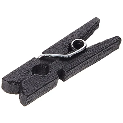 Image of 100 Mini Wooden pegs (Black)