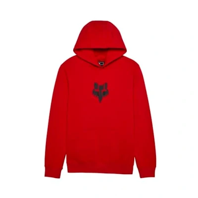 Image of Fox Unisex Adult Sweatshirt Hooded Head Fleece PO Flame Red XL Blouse