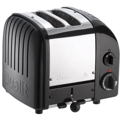 Image of Dualit Classic Vario AWS Satin Black 2 Slot Toaster With FREE Gift