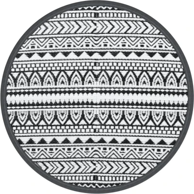 Image of vidaXL Outdoor Carpet ARAKIL Black Ø160 cm PP