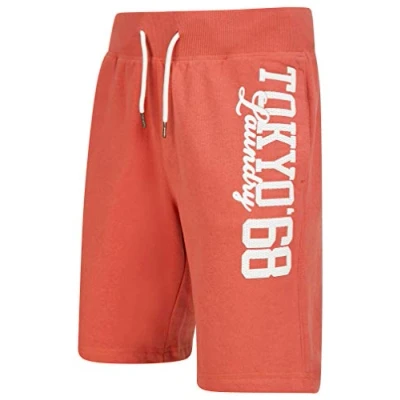 Image of Tokyo Laundry Men&#039;s Script Motif Jogger Shorts Faded Peach S