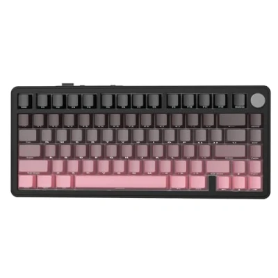 Image of ATTACK SHARK X85 Gasket Mechanical Keyboard with Knob,75% Tri Mode(BT5.0/2.4G/USB C) Wireless Gaming &amp;Five Layer Padding,RGB,5000mAh, Hot Swappable Side Print PBT Keycaps(Pink Gradient)