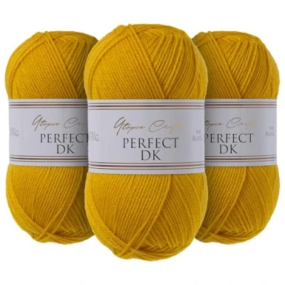 Image of Utopia Crafts DK Double Knitting Yarn 3X 100g (Ochre)