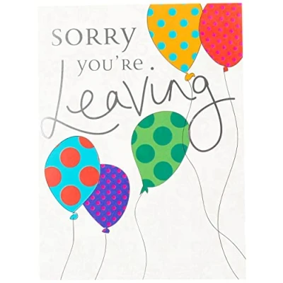 Image of Piccadilly Greetings Group Ltd Traditional Large Card Leaving 12 x 9 inches Greetings,greyredbluegreenbeige