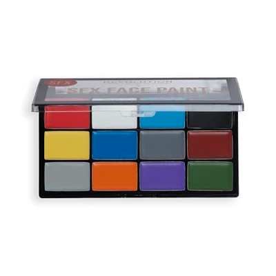 Image of Revolution Beauty Creator SFX Face Paint Palette, 12 Blendable &amp; Buildable Creams, Special Effects Halloween Costume Makeup, Vegan Cruelty Free