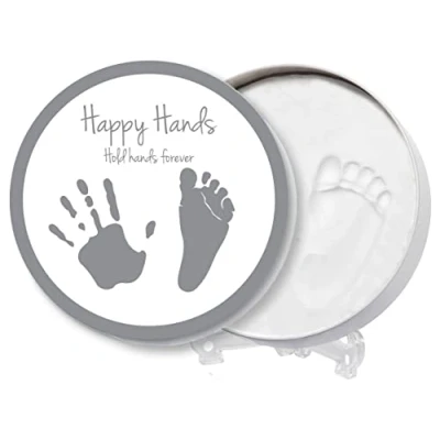 Image of Dooky Happy Hands 2D Hand Print Set for a Baby or Foot Memory (in Handy Aluminium Tin, Easy to Use, Includes Skin Friendly Modelling Clay and Tin)