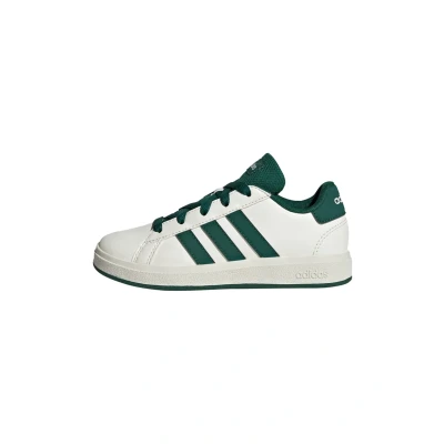 Image of adidas Unisex Kids Grand Court Lifestyle Tennis Lace up Shoes Shoes, Off White Collegiate Green Core Black, 12 UK Child