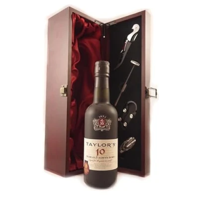 Image of Taylor Fladgate 10 year old Tawny Port (37.5cls) in a wooden gift box