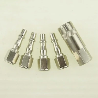 Image of ORAZIO 5PCs 1/4&quot; BSP Air Line Compressor Hose Quick Coupler Connector Couplings Male and Female Fittings Garage Tools 23022012