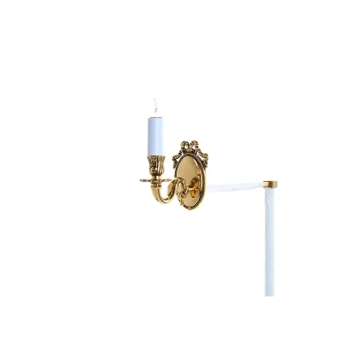 Image of Sandringham Polished Brass Candle Wall Lamp
