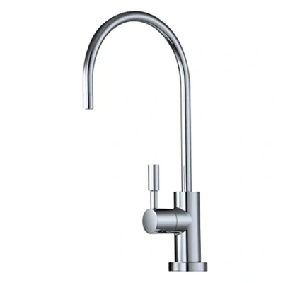 Image of Drinking Water Filter Tap, Chrome Swan Neck Modern European Style. Fits 1/4&quot; (6.35mm) Diameter tubing for Systems &amp; RO