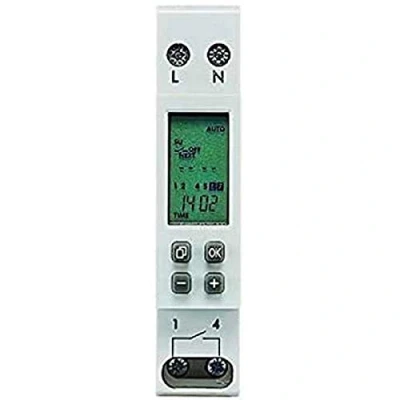 Image of Legrand, MicroRex D11 Basic 003710 Timer Switch Digital with 7 Day Programmes Direct on the Device (Series Installation for Top Hat Rail, 1 Module)