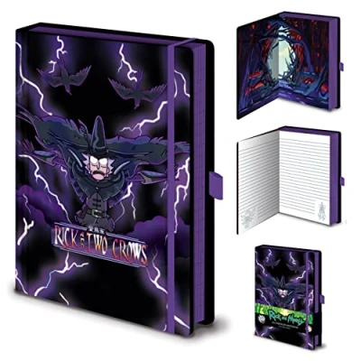 Image of Pyramid International Rick And Morty Hardback Wiro Notebook, A5 Lined Pages (2 Crows Design) Official Merchandise