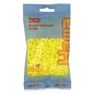 Image of Hama Beads Bag Approx. 1000 Midi Fuse Mosaic Decoration Arts &amp; Craft for Creative Children Ages 5+ Pastel Yellow