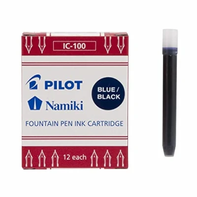 Image of Namiki IC100 Fountain Pen Ink Cartridge, Blue/Black, 12 Cartridges per Pack (69102)