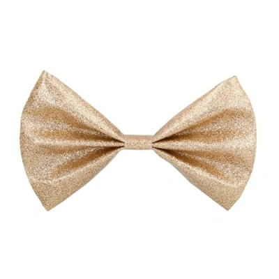 Image of Boland Glitter Gold Bow Tie 13 x 3 cm Shiny Polyester Accessory for Glamorous Outfits, One Size