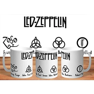 Image of Mugtime (TM) Led Zeppelin Symbols 2 Rock &amp; Roll Inspired Ceramic Coffee Tea Mug Cup 11oz 330ml