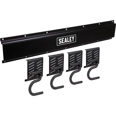 Image of Sealey 4 Hook Storage Rail Wall Mounting