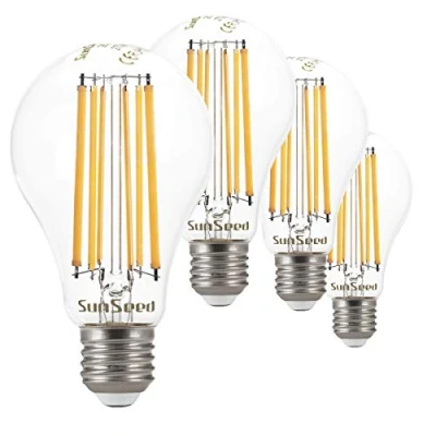 Image of SUNSEED 4 X E27 13W (Equivalent to 115W) Sapphire Filament LED GLS Light Bulb A66 Warm White 2700K