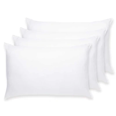 Image of Rayyan Linen 4 Pack Pillow Cases 100% Egyptian Cotton 200 Thread Counts 50 x 75 cm (White)