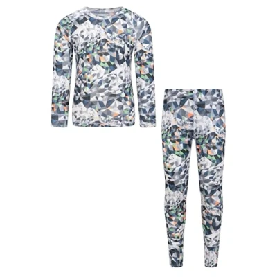 Image of Mountain Warehouse Talus Kids Base Layer Top Breathable &amp; Lightweight Moisture Wicking Baselayers, Boys Girls Shirt Autumn Winter, Outdoors, Travelling Hiking Monochrome Size 9 10 Years