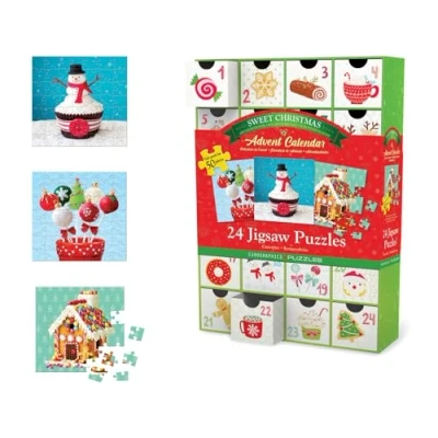 Image of EuroGraphics 8924 5666 Sweet Christmas Puzzle Adventkalender Jigsaw, Multicoloured, 5 x inches