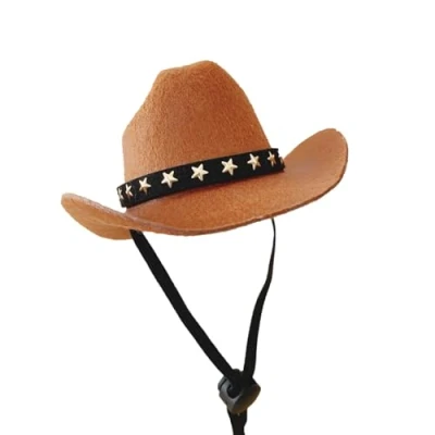 Image of BHFYOB Fashion Cowboy Hat for Cats Dogs Festival Party Pet Cap Puppy Costume Lovely Tiny TopHats Headgear Teddydogs