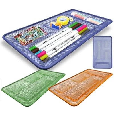 Image of PaulStore Stationery Mesh Divider Tray Container Storage Desk, Office Draw Tidy Organiser (Random)