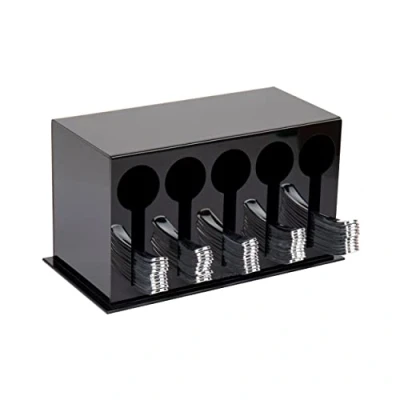 Image of Mind Reader Utensil Stand, Black, 5 Compartment