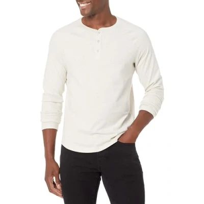 Image of Amazon Essentials Men&#039;s Slim Fit Long Sleeve Henley Shirt, Oatmeal Heather, L