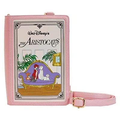 Image of Loungefly Disney Convertible Crossbody Bag The Aristocats Classic Book Pink One Size