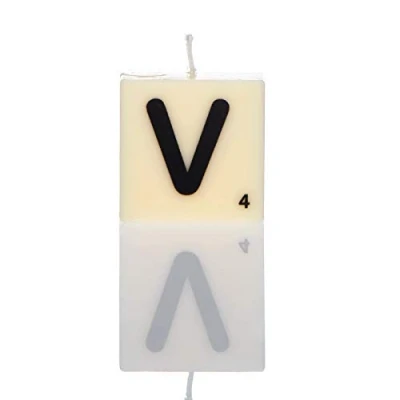 Image of Boxer Gifts V Letter Candle,White,One Size,SP9132
