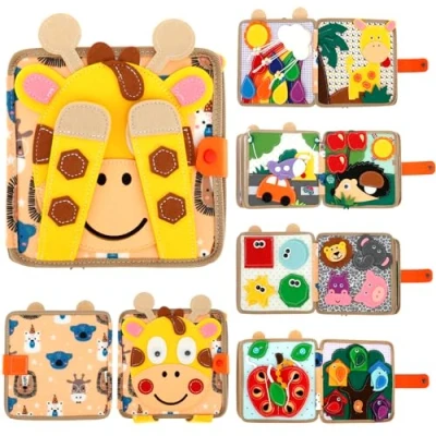 Image of Felt Quiet Book Montessori Sensory Toys Toddler for 1 2 3 Year Old Kids Busy Board Early Learning Developmental Toy Preschool Activities Educational