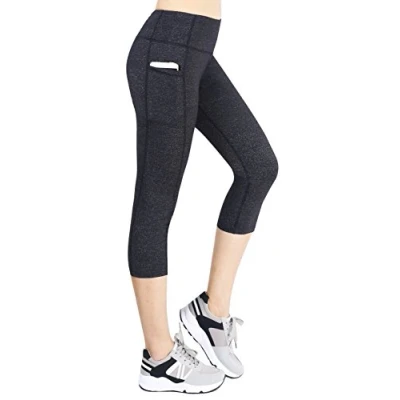 Image of Sugar Pocket Womens Outdoor Capris Fitness Tights Leggings Walking Running Yoga Pants Grey M