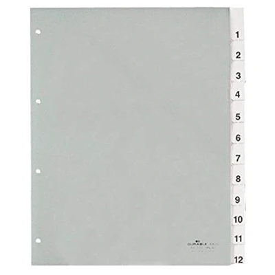 Image of Durable 683519 Extra Wide Index Set for Punched Pockets with 12 Division Sheets Transparent