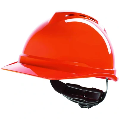 Image of V Gard 500 Vented Safety Helmet Hi Vis Orange