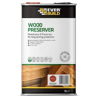Image of Everbuild Wood Preserver Interior And Exterior Use Low Odour Quick Drying Long Lasting Protection Red Cedar 5 Litres