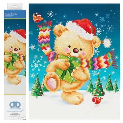Image of DIAMOND DOTZ Painting, Beginner Kit, Fabric, Snow Dance, 27 x 35cm