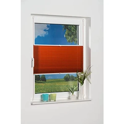Image of Khome Klemmfix Pleated Blind, Terracotta, 70 x 210 (B L)