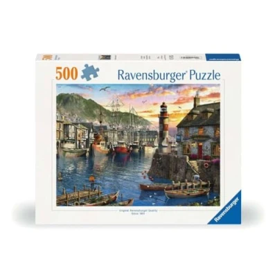Image of Ravensburger 12000212 Sunrise at the port 500 pieces jigsaw Puzzle for adults and kids age 12 years up,